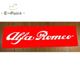 Acessórios 130GSM 150D Material Itália Vermelho Alfa Romeo Racing Car Banner 1,5 pés * 5 pés (45 * 150 cm) para bandeira de casa Decoração interna e externa yhx159