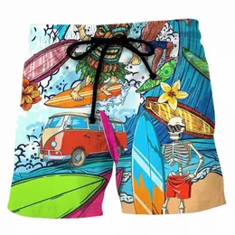 herrstrandshorts skalle 3D tryckt sommar surfbräda shorts hawaii shorts män kvinnor simmar byxor maskulina bror pojkar z3uw#