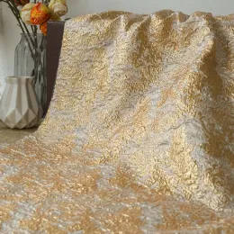 生地の金のシルクプリーツジャクアードブロケードブロケードファブリックレディースドレスバッグ装飾的な縫製生地50cmx150cm