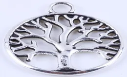 400PCLOlot Antique Bronze Round Life Tree Charm DIY Zakka Retro Jewelry Akcesoria Metalowa wisiorek 4888W19609089304274