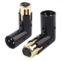 Ciotole 2PCS Adattatore audio Spina regolabile da maschio a femmina ad angolo retto XLR 3 pin nero (adattatore XLR da 90 gradi)