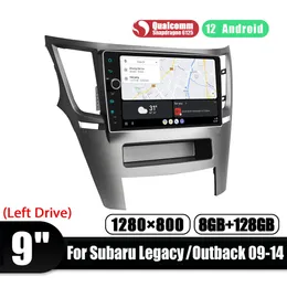 8+128 GB 9 "För Subaru Legacy Outback 2009-2014 Android 12 Car Stereo GPS NAVI BT GPS