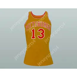 Anpassat vilket namn som helst lag Pittsburgh Stew Johnson 13 Old School Basketball Jersey All Stitched Size S M L XL XXL 3XL 4XL 5XL 6XL Top Quality