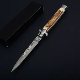 The Italian 9/11 Inch ACK Horizontal Folding knife Classical Damascus Tactical Pocket Knives EDC Tools