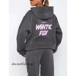 Whitefox Hoodie Tracksuit White Designer Set Two 2 Piece Set Women Mens Whitefox Clothing Sporty Long Sleeved Pullover 993