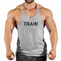 Fitn Kleidung Bodybuilding Shirt Männer Top für Fitn Sleevel Sweatshirt Gym T-shirts Hosenträger Mann Männer Weste Stringer B3Ue #