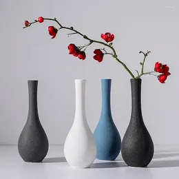 Vasos Japão estilo vaso de cerâmica decoração ornamentos moderna sala de estar armário de vinho mesa de jantar branco flores secas