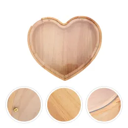 Boxes Love Piggy Bank Wood Coin Wooden Money Box Boys Boys Litter Lurships Heart Savings Decor