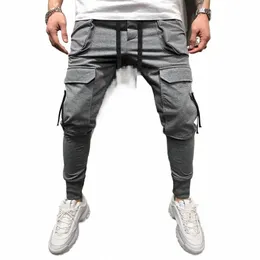 Hi-street Mens Harem Pants Hip Hop Patchwork Bolsos Corredores Calças Slim Fit Cuffed Sweatpants Para Masculino a81s #