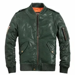 Leder Daunenjacke Männer Kurze Fliegerjacke Schaffell Echte Aviator Oberbekleidung TJ01 x6ho #