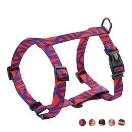 Sele Ishaped Dog Harness Printing Walking Running Justerbar promenad Running Pet Cat Harnesses Nylon Bohemian Style Pet Dog Supplies