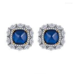 Kolczyki Dangle S925 Srebrna Treasure Sugar Tower Full Diamond Main Stone Ear Studs 8 moda i prosty styl