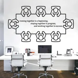 Stickers Meeting Room Vinyl Wall Stickers Office Inspirational Quotes Teamwork Art Decoration Decal For Company Hall Posters Mural LL2536