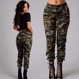 Stretchy Waistband Convergent Trousers Fashion Plus Size Camouflage Stylish Skinny Army Green Jeans Pants Women 240319