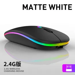 Wireless mouse, ultra-thin rechargeable silent mouse, 2.4G portable USB optical computer mouse with USB receiver
