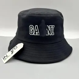 GAN Hut mit Buchstaben-Stickerei, Baumwolle, für Herren und Damen, Fischerhut, luxuriöser Designer-Beckenhut mit flachem Oberteil