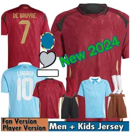 Maillot Belgium 24 25 Soccer Jersey de Bruyne Lukaku Doku 2024ユーロカップナショナルチームサッカーシャツ2025アダルトキッズキットCarrasco Tielemans Bakayoko Trossardユニフォーム