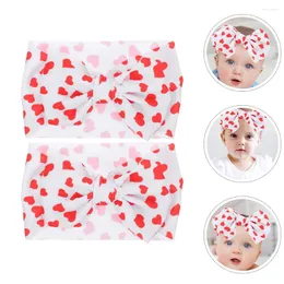 Bandanas 2 PCs Kinderhaarzubehör Krawatten für Kinder Kleinkind Girl Stirnbänder Geboren Schmuck Baby Bow Girls Stoff Stoff