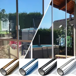 Folien, Wärmedämmung, Solarfenster-Sichtschutzfolie, Verdunkelungsglasaufkleber für Zuhause, selbstklebender Vinyl-Spiegel, reflektierende Fenstertönung
