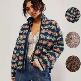 KPYTOMOA Women Fashion With Pockets Floral Print Kimono Jacket Coat Vintage Three Quarter Sleeve Female Outerwear Chic Tops 211029