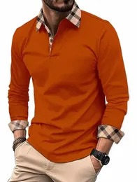 New Men 's Classic Polo Shirt LG Sleeve Simple Design Spring/Autumn Casual Work Top Plus 대형 S-XXXL A9oy#