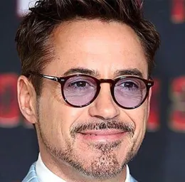 Robert Downey Occhiali da sole per occhiali da vista rotondi blu rossi con lenti oceaniche Moda retrò da uomo con montatura in acetato6725930