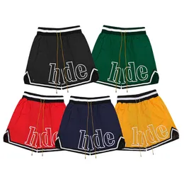 Rhude Shorts für Herren, Designer-Shorts für Herren, Herren-Sets, Trainingshose, locker und bequem, modisch, beliebt, 2024, neuer Stil, Polyester, entspannter Buchstabe