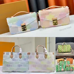 New Spring Summer designer tote donna borsa a quadretti borse a tracolla di lusso verde rosa totes gm mm borse moda lady pochette con lettera