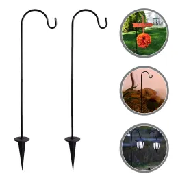 Trilhos 2 Pcs Suporte de Luz Ao Ar Livre Plantador Pot Flagpole Hook Deck Metal Shepherd Garden Lantern Cabide Ferro Heavy Duty