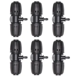 Sprinkler Bahçesi 16mm Kilitli Tee Konnektörü 16mm PE boru 4/7mm Hortum Azaltma Barb Adaptör Bitki Sulama Suyu 1/2 "ila 1/4" Ayırıcılar