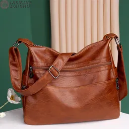 3 Layers Zippers Shoulder Handbag High Quality Big Crossbody Bags Luxury Designer Messenger Sac Small Casual Tote 240311