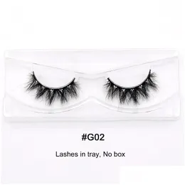 Falska ögonfransar Viso 30/60/100 par Mink Lashs No Box 3D Short Natural Eyelash in BK Cruelty- Makeup Lash Drop Delivery DH2OS