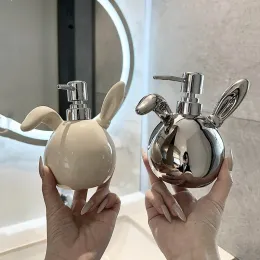 Диспенсеры мультипликационные кролики туалетной лосьон бутылочки для мыла для мыла шампунь для бутылки бутылки керамики