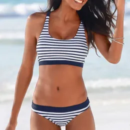 Sexy Striped Beach Bikinis Set Kobiety stroje kąpielowe Push Up Swimsuit Kobiet Kąciki Kąciki Bikini Basen Suit 2024 240322