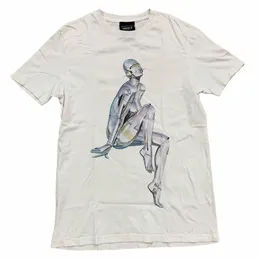 street Cyberpunk Cott Short-sleeved T-shirt Summer Hiphop Ami Khaki Rock Band Abstract Print Casual Retro Top Men's Clothing k6lx#