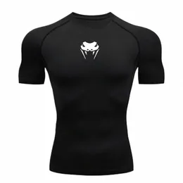 Homens O-pescoço Compri Camisa MMA LG ou T-shirt de manga curta Homens Fitn Bodybuilding Roupas Rguard Sports Top Tees O00a #