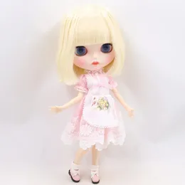 ICY DBS Blyth Doll NoBL340 Blonde hair Carved lips Matte customized face Joint body 16 bjd 240311