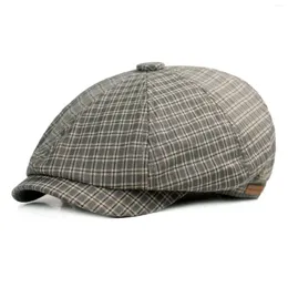 Berretti da uomo casual plaid Ivy Sboy Cabbie Gatsby berretto ottagonale golf guida pittore cappello berretto per capispalla maschile