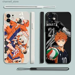 Handyhüllen Japan Anime Volleyball Boy Haikyuu Handyhülle für iPhone 15 14 13 12 11 Pro Max X XR XSMAX SE 8 Plus Weiche flüssige SilikonhülleY240325