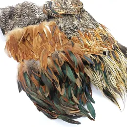 Calligraphy 1meter/lot Natural Pheasant Feather Trims Fringe Rooster Feathers Pea Pluma Ribbons for Crafts Diy Decor for Clothes Sewing