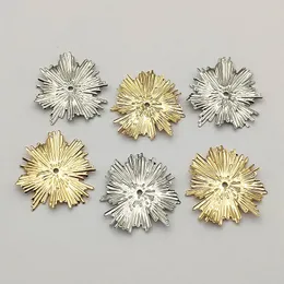 Chegada 29x32mm 100 peças pingentes de flor de latão para colar artesanal brincos peças diy componentes de descobertas de joias 240309
