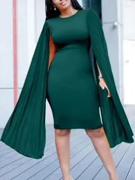 Etniska kläder veckad ärm afrikansk klänning för kvinnor modekläder wrap höft elegant slitage midi casual party robe femme chic