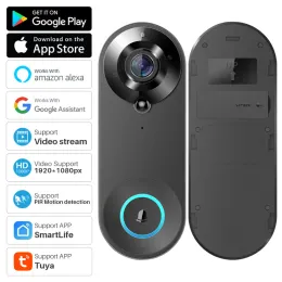 Tuya Smart Video Doorbell Camera 1080p WifiビデオインターコムベルカメラAlexa EchoショーGoogle Homeで動作する