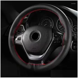 Steering Wheel Covers Ers Car Er 14-15 Inch Microfiber Leather Viscose Breathable Anti-Slip Interior Parts For Truck Suv Drop Delivery Otidp