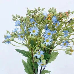 装飾的な花人工植物四色かわいい小さな野生の菊の家庭庭園飾り