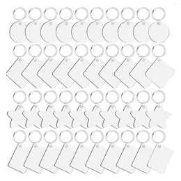 Keychains 40 Pieces Sublimation Blank Key Chain Rings For DIY Thermal Transfer Single Side Printing