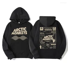 Herrtröjor retro arktiska apor musik turné dubbla sidor print män kvinnor harajuku hip hop punk tröja mode trend stil hoodie