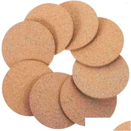 Mats Pads Table 20Pcs Cork Cup Pad Coasters Drink Reusable Round Placemats Drop Delivery Home Garden Kitchen Dining Bar Decoration Acc Otauj