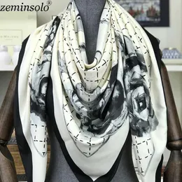 Sarongs 100% Silk Scarf pannband foulard pannband hårbandage stort fyrkant 130 * 130 cm siden twill halsduk shawl väska stenar handroll 240325