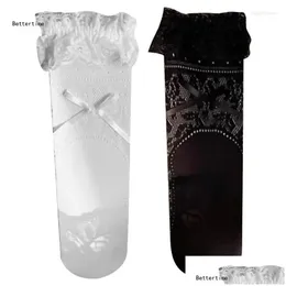 Çorap Çorap Kadınlar B36D Dantel Sırplı Ayak Bileği Tatlı Bowknot Fırfır Buzağı Damla Dağıtım Giyim İç çamaşırları Kadın OT0VX